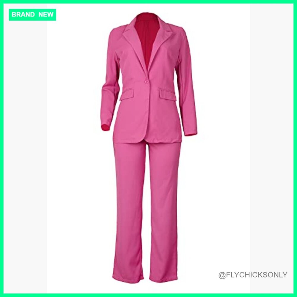 Long Sleeve Blazer and Slim Fit Pants Set Business Outfits - Picture 4 of 7